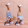 NOVICA Beachside Ducks And Bamboo Root And Wood Sculptures  (Pair)