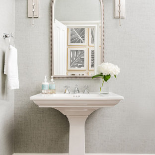 75 Beautiful White Powder Room With A Pedestal Sink Pictures