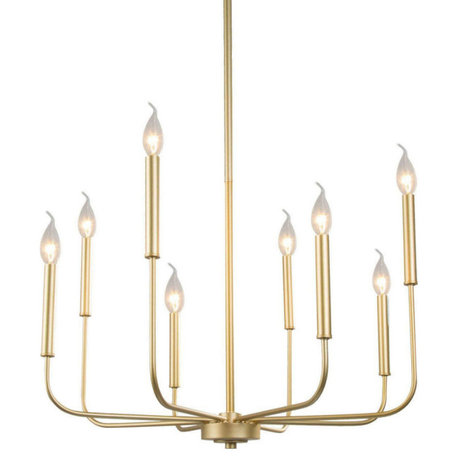 LNC 8-Light Antique Modern Chaderlier 36"H, Gold