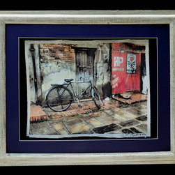 Bicycle in Patan Nepal - Mixed Media Art