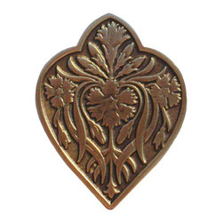 Inviting Home Inc. - Dianthus Knob, Antique-Style Brass - Cabinet And Drawer Knobs