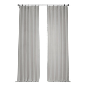 French Linen Curtain Single Panel, Crisp White, 50"x96"