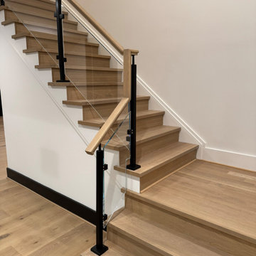Project #132 | White Oak Staircase with Glass Balustrade