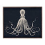 Navy Background, Silver Octopus