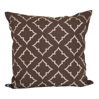 Marlan Mid Century Modern Camel Brown Leather Decorative Throw Pillow -  20x20 20X20