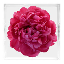 Fuchsia Peony Serving Tray - Serving Trays