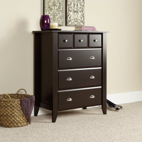 Sauder Shoal Creek Engineered Wood 4 Drawer Chest in Jamocha Wood