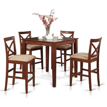 5-Piece Counter Height Dining Set, Gathering Table And 4 Counter Height Chairs
