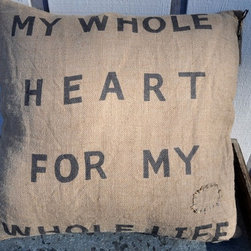 My Whole Heart Burlap Pillow by Sugarboo Designs - Decorative Pillows