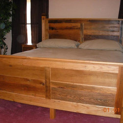 Barn wood bed, oak (reclaimed) - Beds