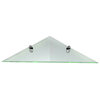 Corner Glass Shelf Kit 16x16 inch with Chrome Brackets - Triangle