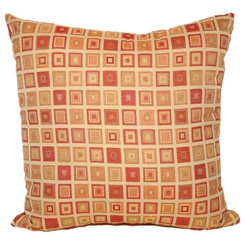 Squares Square 90/10 Duck Insert Throw Pillow With Cover, 16X16
