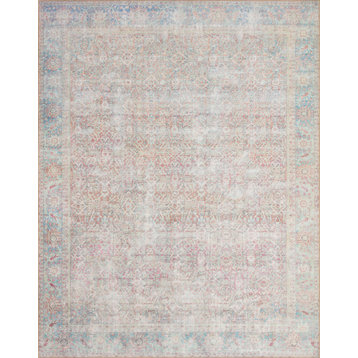 Loloi Wynter Wyn-04 Vintage and Distressed Rug, Red and Teal, 3'6"x5'6"