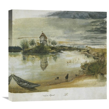"Fishermans House On A Lake Near Nuremberg" Artwork, 22"x20"