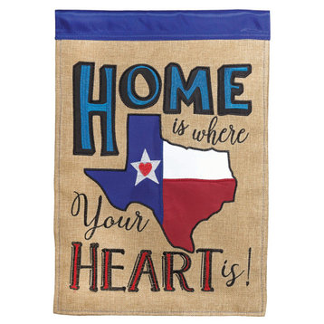Flag Texas Heart Polyester 13x18