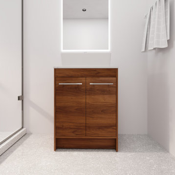 BNK 24 Inch Freestanding Modern Bathroom Vanity with Sink Combo, Rectangular Basin, 24 Inch