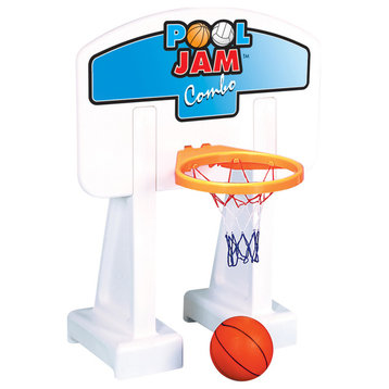 White Pool Jam Basketball and Volleyball Swimming Pool Water Sports Combo Game