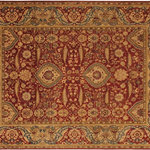 Bareens Designer Rugs - Turkish Knotted Istanbul Keiko Rust/Gold Wool Rug - 9'5'' x 11'4'' - Designed with a mesmerizing intricate traditional motif this glorious hand knotted rug is a masterpiece that will fill any space with sophistication and grace. An exhilarating color pallet with an elaborate design, this masterpiece features luxurious hand spun wool with all vegetable dyes to add comfort and style to your decor. The design, color and beautiful chromatic composition with a sheen in traditional and transitional designs, exude beauty, elegance and quality make this rug a masterpiece of its own.