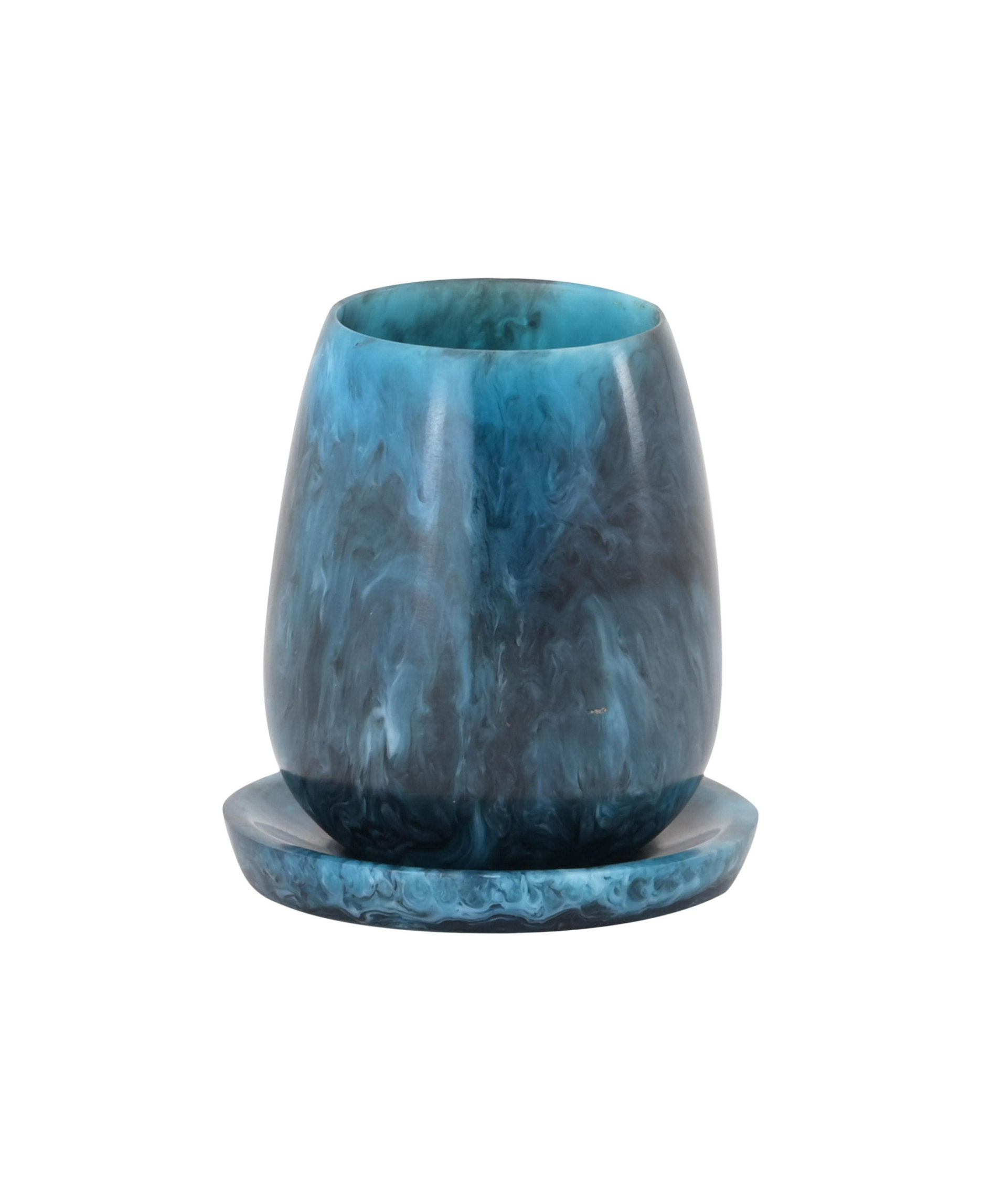 Cuphuzz Rounded Blue Swirl Resin Kiddush Cup - Contemporary - Decorative Bowls ...