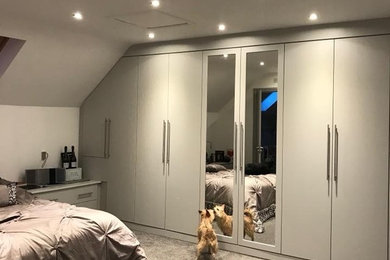 Modern bedroom in West Midlands.