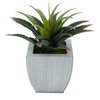 Faux Star Succulent in Tapered Zinc Pot, Farmhouse
