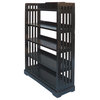 Black Lacquer Simple 5 Shelves Display Bookcase