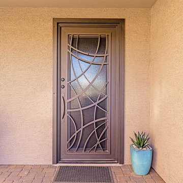 Contemporary Custom Iron Entry Door