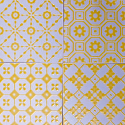 Bon Ton Yellow on White by Di Lorenzo Tiles - Products
