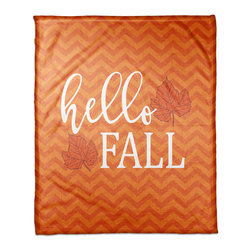 Hello Fall Chevron 50x60 Coral Fleece Blanket - Products
