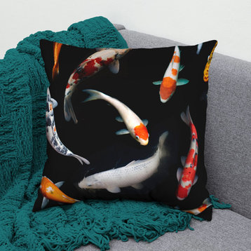 Koi Fish Double Sided Pillow, 16"x16"