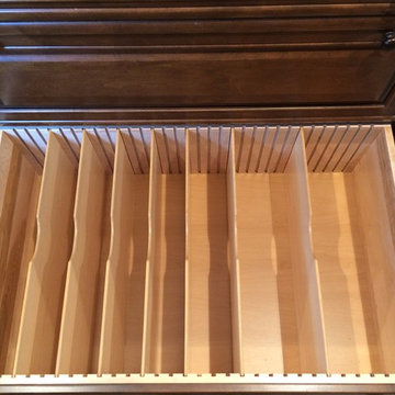 Drawer dividers for pots, pans & lids are fully adjustable