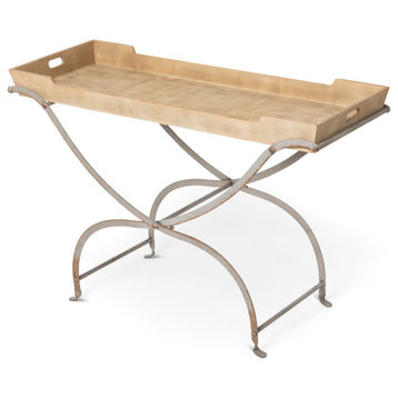 Planter's Removable Wood Tray Top Console Table
