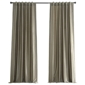 Vintage FauxDupioni Silk Curtain, Single Panel, Warm Stone, 50"x120"