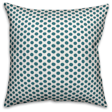 Blue Polka Dots Throw Pillow, 20"x20"