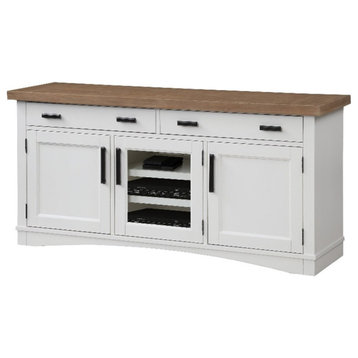 Bowery Hill Traditional 63" Traditional Wood TV Console in White