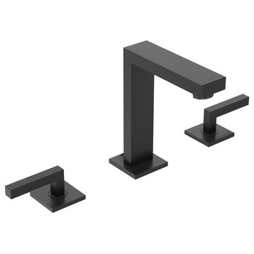 Duro Widespread Two-Handle Bathroom Faucet with Push Pop Drain (1.0 GPM), Matte Black