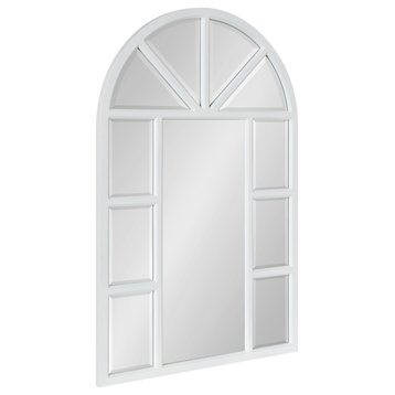 Hogan Arch Windowpane Framed Wall Mirror, White 24x36