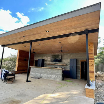 Single Slope Cabana with poured in place concrete walls