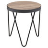 Industrial Flare End Table, Weathered Gray Oak