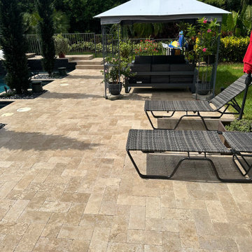 Treasure Coast Travertine Pool Deck & Paver Patio