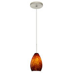 Besa Lighting - Besa Lighting 1XT-171318-SN Pera 6 - One Light Cord Pendant with Flat Canopy - The Pera 6 is a curvy bell-bottomed shape, that fiPera 6 One Light Cor Bronze Amber Cloud G *UL Approved: YES Energy Star Qualified: n/a ADA Certified: n/a  *Number of Lights: Lamp: 1-*Wattage:50w GY6.35 Bi-pin bulb(s) *Bulb Included:Yes *Bulb Type:GY6.35 Bi-pin *Finish Type:Bronze