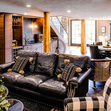 Modern Rustic Luxury Finished Basement in Richfield, Ohio