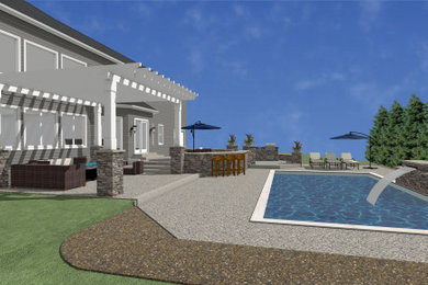 3D Rendering: Backyard Patio and Pool