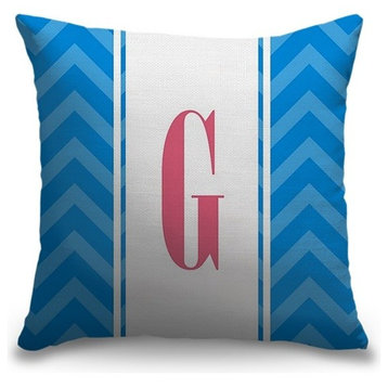 "Letter G - Vertical Stripes" Outdoor Pillow 16"x16"