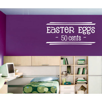 Easter Eggs 50 Cents Vinyl Wall Decal hd080, Yellow, 6 in.