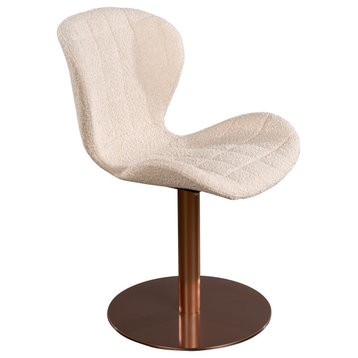 Xander Swivel Chair, Off White and Bronze