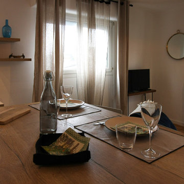 Style Ethnic chic pour la rénovation d'un appartement avec conception de cuisine