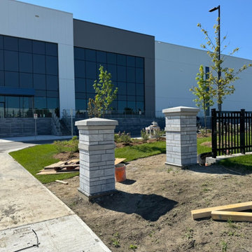 Polished Masonry Stone Piers Commercial Building