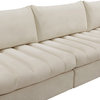 Jacob Velvet Upholstered 7-Piece U-Shaped Modular Sectional, Cream