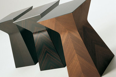 AHRPA Collection-Pyramid Side tables in various woods & finishes with metal top.